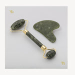 Zestaw Gua Sha i Roller – Zielony Jadeit