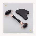 Zestaw Gua Sha i Roller – Obsidian
