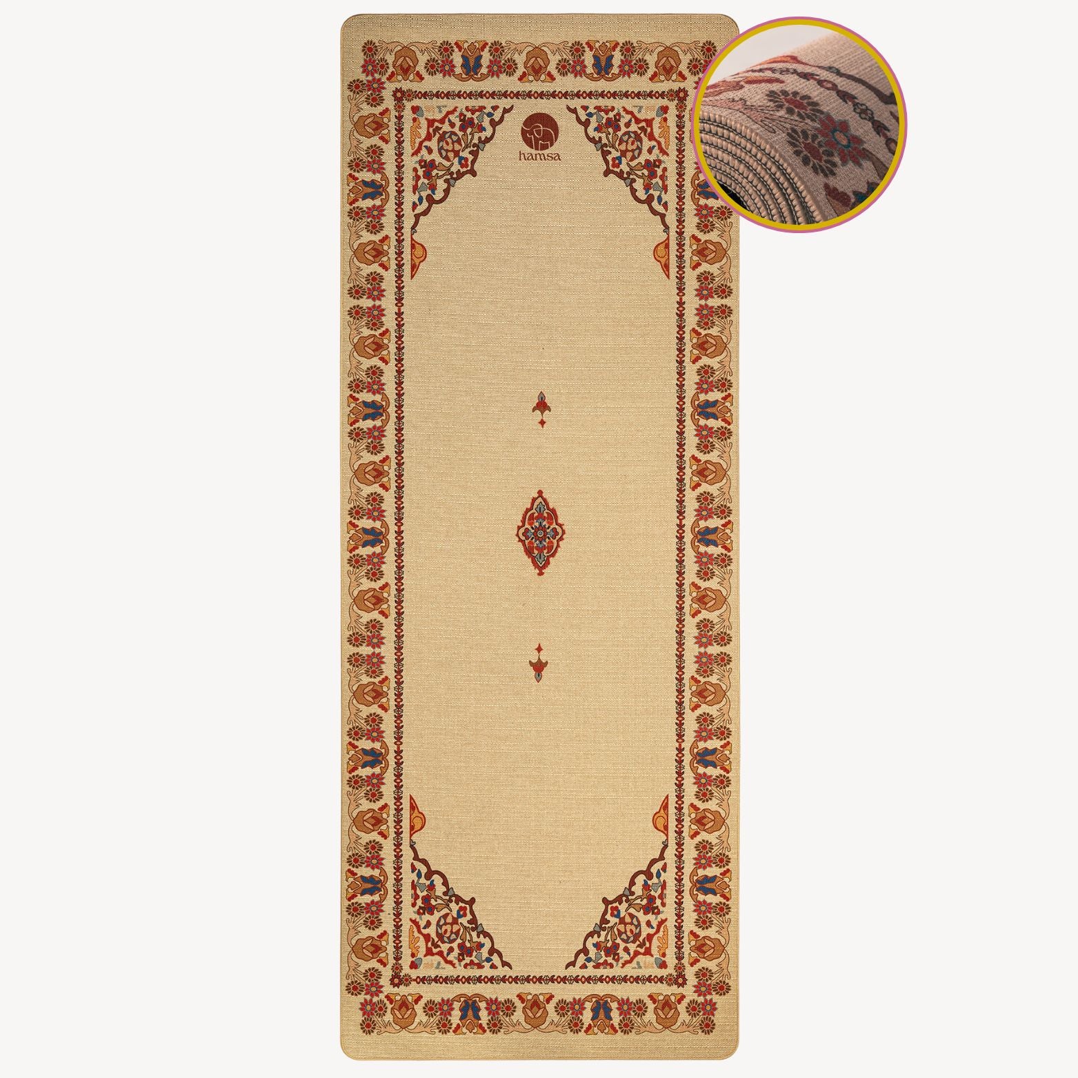 Rutschfeste Yogamatte Hanuman mit natuerlichem Design