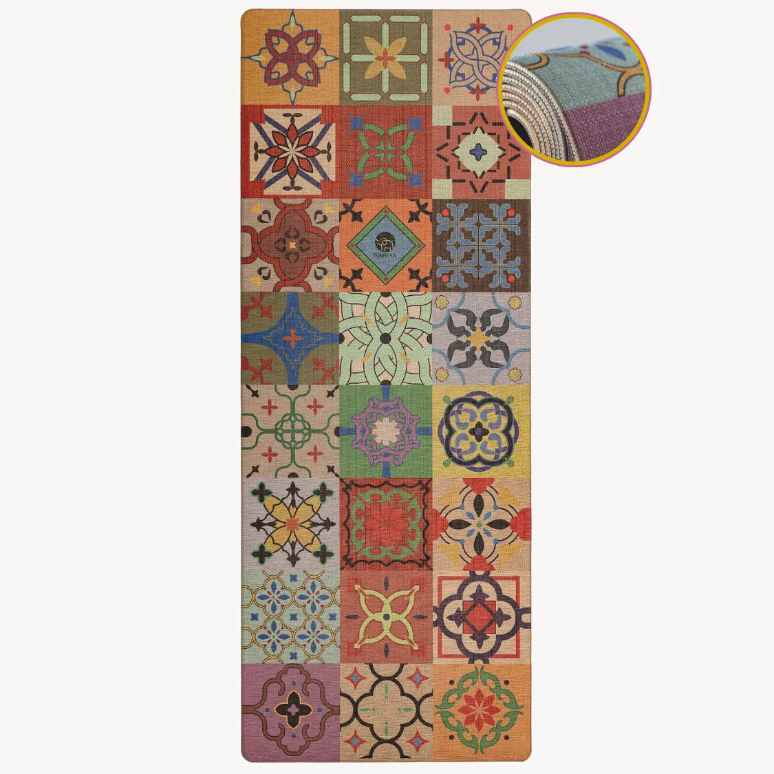 Rutschfeste Yogamatte Mahabharat mit Muster