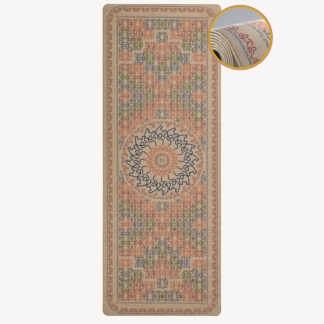 Rutschfeste eco Yogamatte mit tanzenden Elefanten