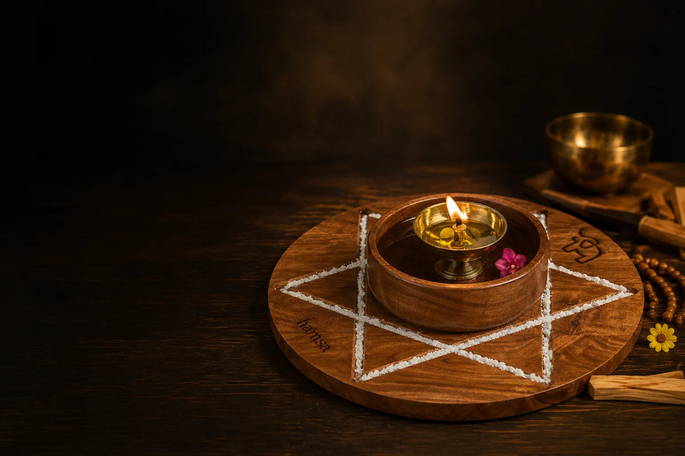 Space Energyfire Yoga-Lampe für eine ruhige und harmonische Atmosphäre beim Yoga, Meditieren und Entspannen zu Hause.
