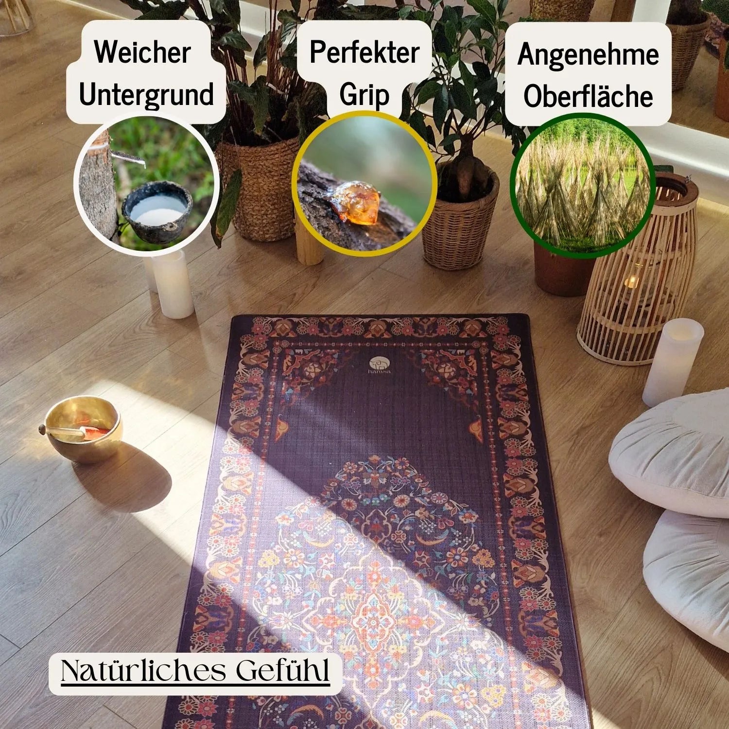 Yogamatte mit starkem Grip