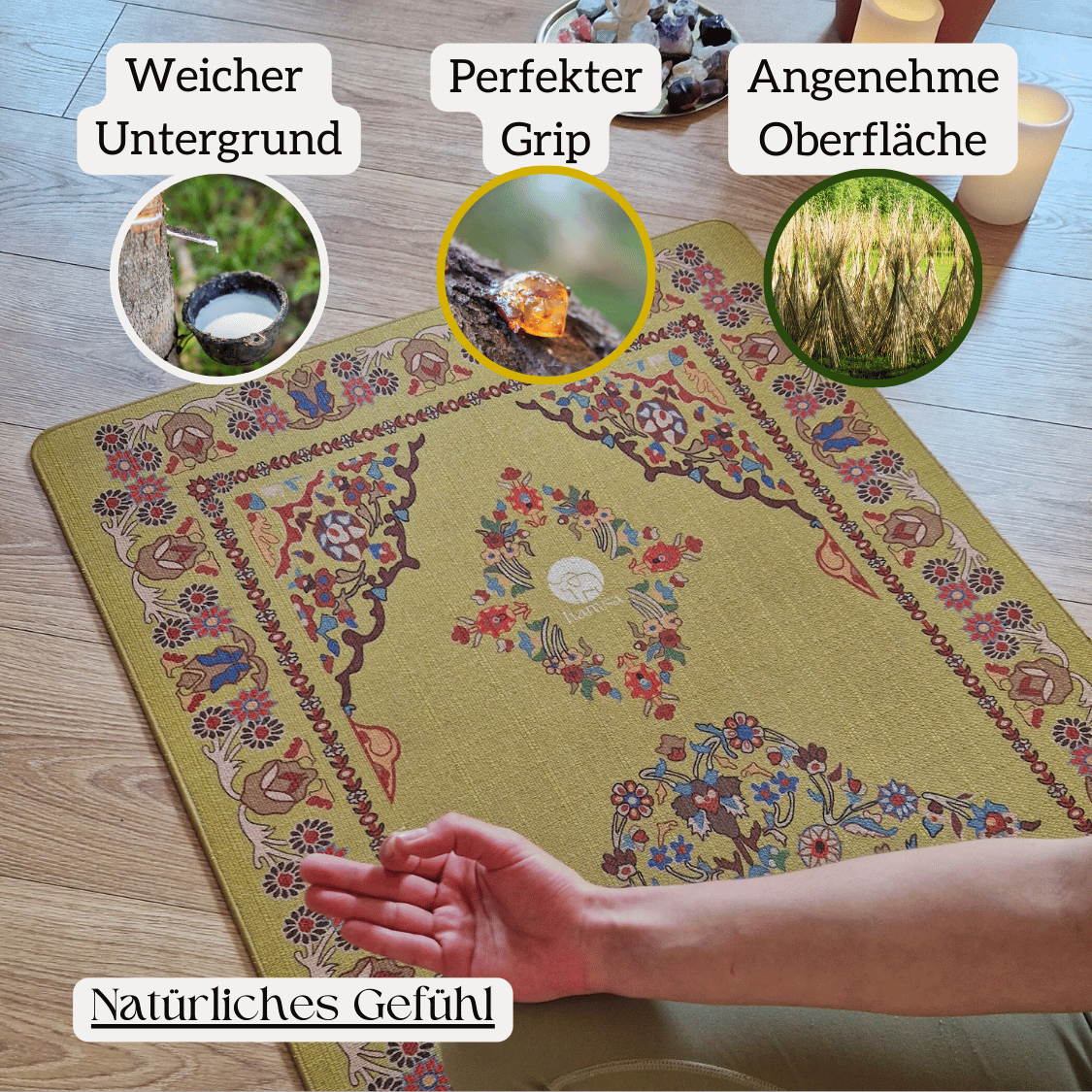 Yogamatte Surya mit starkem Grip für sicheren Halt bei Yoga Übungen